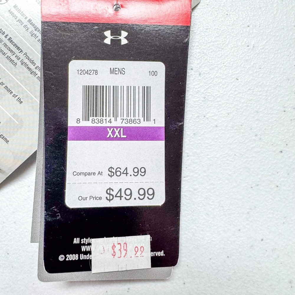 Under Armour Polo Shirt Mens 2XL White Stripe HeatGear Golf Fitted NEW $65 - Picture 8 of 12